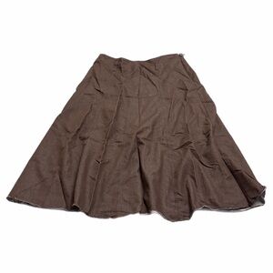 90s/Y2K Vintage Cato Tiered Cotton A-Line Midi Skirt (Chocolate Brown) Size 16W